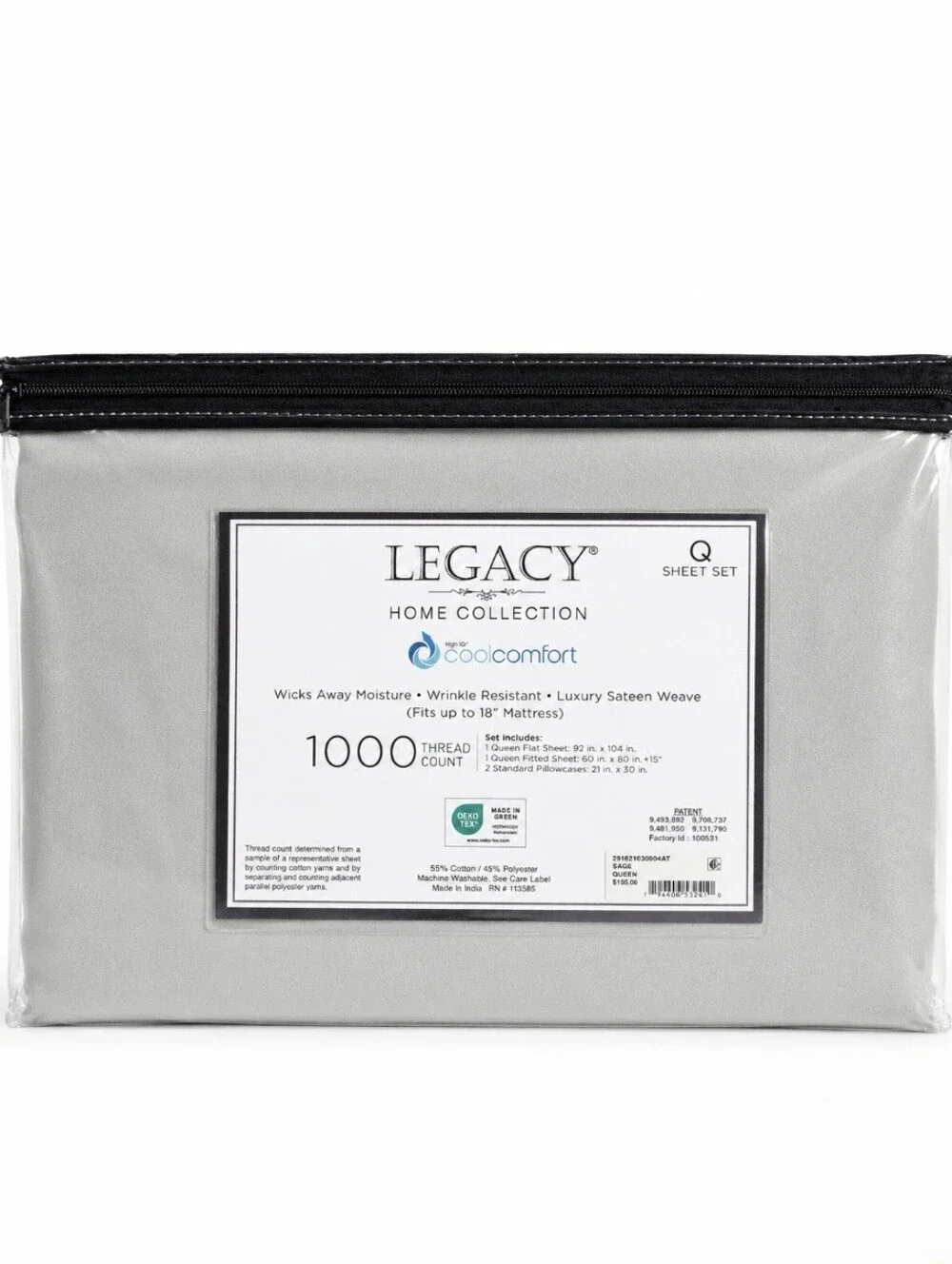 Home Collection Cool Comfort 1000 Thread Count Queen Sheet Set
